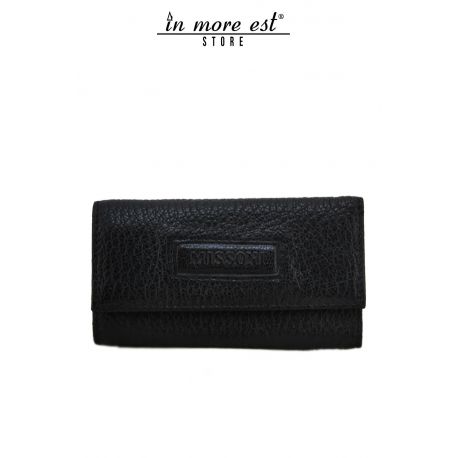 POUCH FLAPS BLACK CALF RUBIDO ENGRAVED LOGO MISSONI