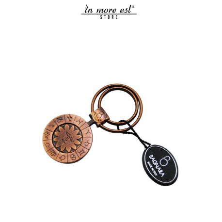 KEYCHAIN METALLIC COPPER ENGRAVING THE SIGNS OF THE ZODIAC
