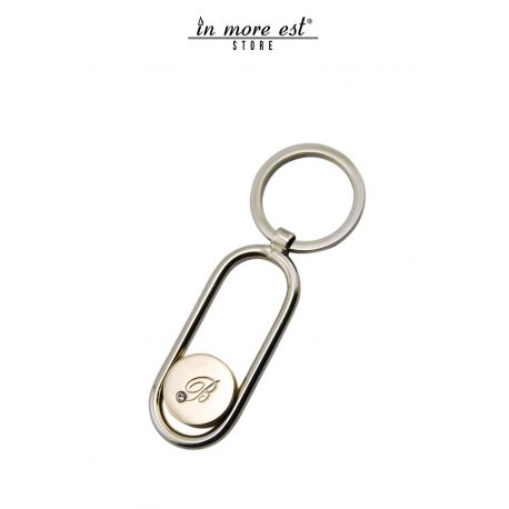 KEY RING SILVER METAL LOGO ENGRAVED BLUMARINE