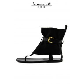 FLAT SANDAL BLACK FLIP FLOPS SANGLE DE CHEVILLE