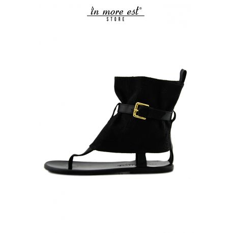 FLAT SANDAL BLACK FLIP FLOPS STRAP ANKLE