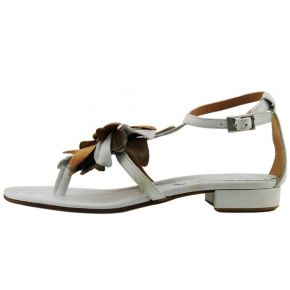 FLAT SANDAL WHITE LEATHER FLIP FLOPS FIOR5E BROWN LEATHER