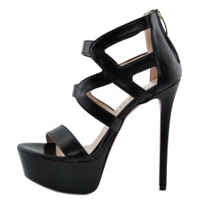 SANDAL WITH HEEL AND PLATEAU LEATHER BLACK ALTRAMAREA