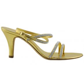 SANDAL MEDIUM CALF GOLD LAMINATED STRAPS SW