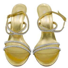 SANDAL MEDIUM CALF GOLD LAMINATED STRAPS SW