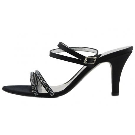 SANDAL BLACK SATIN STRAPS SW BLACK