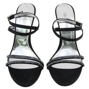 SANDAL BLACK SATIN STRAPS SW BLACK