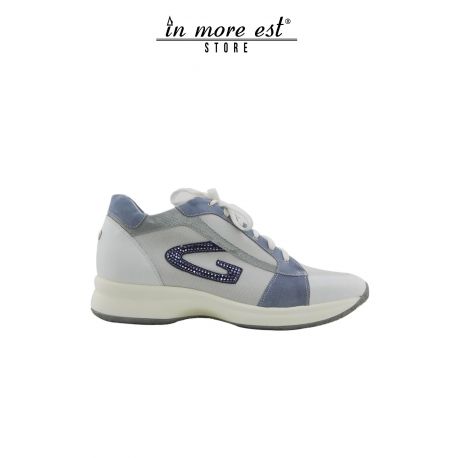 ALLAC CASUAL BASSA BIANCA/LILLA LOGO SW VIOLA CAMOSCIO PELLE TESSUTO