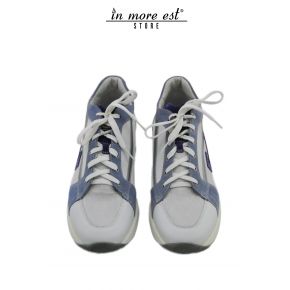 SNEAKERS BASSA BIANCA/LILLA LOGO SW VIOLA CAMOSCIO PELLE TESSUTO