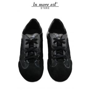 ALLAC CASUAL BLACK LOW LACE-UP PURPLE SUEDE/PATENT