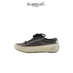 SNEAKERS LOW LEATHER CREAM/MILITARY CONNECTION ANKLE