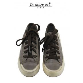 SNEAKERS LOW LEATHER CREAM/MILITARY CONNECTION ANKLE