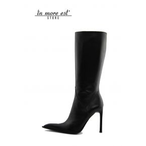 HIGH BOOT BLACK POINTED BLACK CALF HIGH UPPER