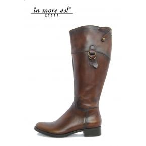 LOW BOOT LEG HIGH LEATHER TESTA DI MORO BLACK SUN-BRUSHED