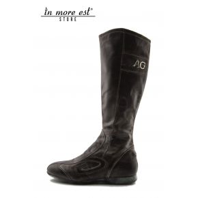 LOW BOOT BROWN SPORT SFIMATO BLANC DE VEAU HAUT DE HAUT PLAC EN MÉTAL ARG AG