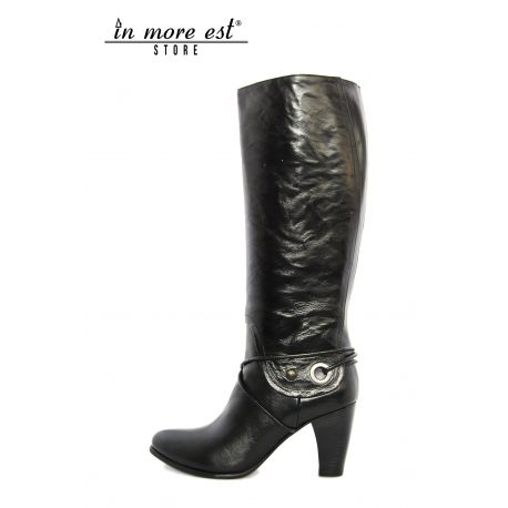 BOTTES DE MOYEN-HAUT DE LA JAMBE DE VEAU NOIR