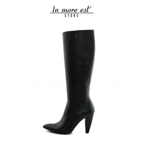 THE BOOT MEDIUM TOE BLACK CALF HIGH UPPER