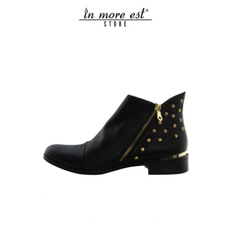 SOCKET LOW ALT CAVIGL BLACK CALF STUDS/VIP METAL GOLD