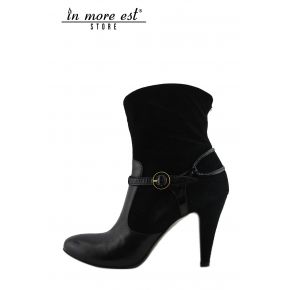 SOCKET MEDIUM BLACK CALF BLACK SUEDE BUCKLE METAL GOLD