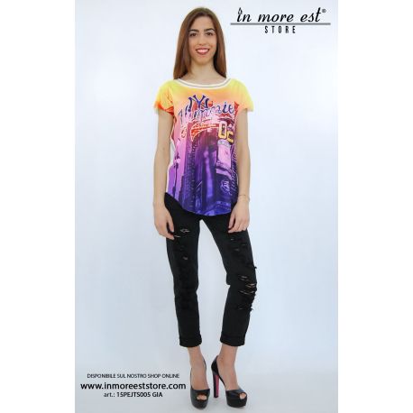 T-SHIRTS WITH YELLOW PRINT YUPPIES NY POLY