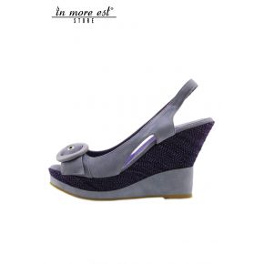 WEDGE HIGH SUEDE LILAC RAFFIA-PURPLE