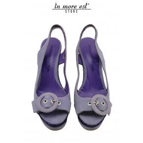 WEDGE HIGH SUEDE LILAS RAPHIA VIOLET