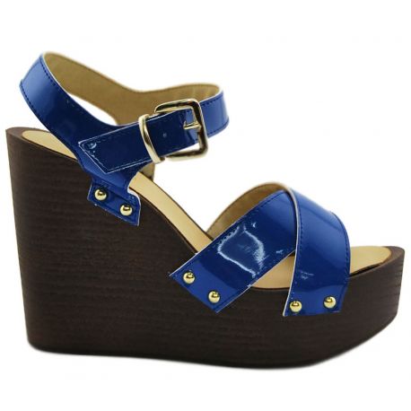 WEDGE PAINT BLUE BOTTOM WOOD ISLO ISABELLA LORUSSO