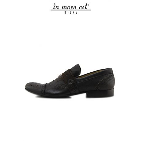 ALLACC/MOCASSINO CASUAL MARRONE VITELLO IMPUNTURATO SENZA LACCI