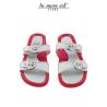 SLIPPER WHITE/PINK SKIN COCONUT BOTTOM RUBBER BUCKLES METAL ARG SW