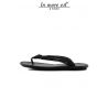 PANTOUFLE TONGS EN CUIR NOIR