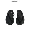 SLIPPER FLIP FLOPS BLACK LEATHER