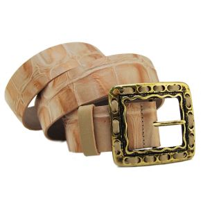 BELT COCONUT POWDER LAMIN BUCKLE METAL BURNISHED