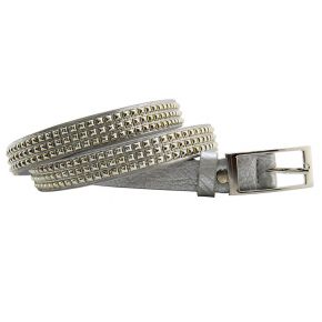 CEINTURE EN CUIR NAPPA AVEC DE L'ARGENT LAMINÉ ET GOUJONS