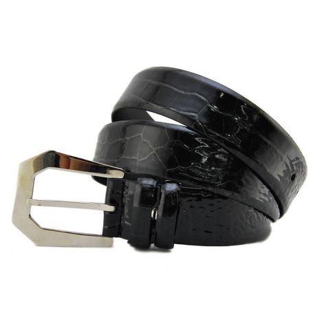 BLACK BELT COCONUT POLISHED BUCKLE METAL SILVER