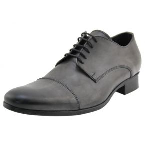 ELEGANTE ALLAC DE PIEL DE BECERRO BRILLANTE PINCEL GRIS NEGRO