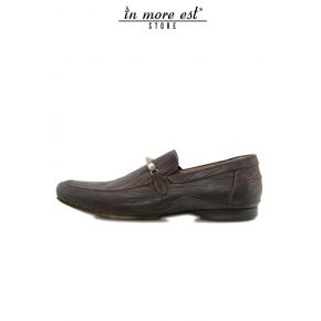 ÉLÉGANT ÂGÉS DE CUIR BRUN BOUCLE SILVER CREST REDWOOD