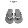 FLIP-FLOPS GRAU ARMBAND KAUTSCHUK, GRAU VOR-ORT-CESARE PACIOTTI-EINLAGE GRAU WILDLEDER UNTEN GUMMI GRAU