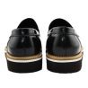 MOCCASIN STYLISH GLOSSY BLACK BOTTOM OF CREPE RUBBER, WHITE