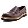 MOCCASIN ELEGANT BORDEAUX POLISHED THE BOTTOM OF CREPE RUBBER, WHITE