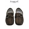 MOCASSINO SERPENTE MARRONE VENATURE NERE FIBBIA METAL BRUNITA