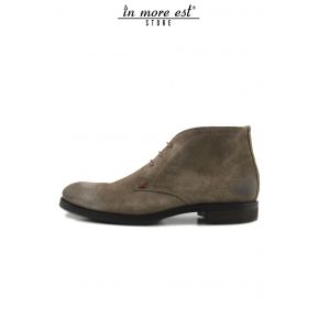 ANKLE BOOT BEIGE SUEDE ALLAC LEATHER BOTTOM BROWN