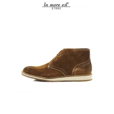 ANKLE BOOT BROWN SUEDE ALLACC BOTTOM OF PARA RUBBER WHITE