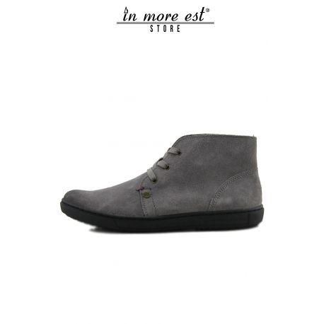ANKLE BOOT GREY SUEDE ALLAC BOTTOM OF PARA RUBBER, BLACK