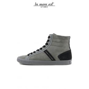 DE ALTA-TOP ZAPATILLAS DE GAMUZA GRIS MARRÓN CORDONES