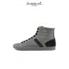 HIGH-TOP SNEAKERS GRAY SUEDE BROWN LACES