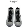 DE ALTA-TOP ZAPATILLAS DE GAMUZA GRIS MARRÓN CORDONES