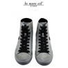 HIGH-TOP SNEAKERS GRAY SUEDE BROWN LACES