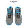 HIGH-TOP SNEAKERS GRAY/TURQUOISE SUEDE