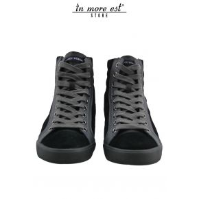 HIGH-TOP SNEAKERS BLACK/GREY SUEDE/LEATHER, PARA RUBBER, GRAY