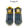 HIGH-TOP SNEAKERS-GREEN/YELLOW LEATHER VINTAGE